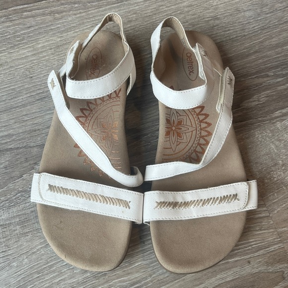 Aetrex Gabby Adjustable Quarter Strap Sandals White Womens 9 UK 7 EU 40 - Picture 2 of 8